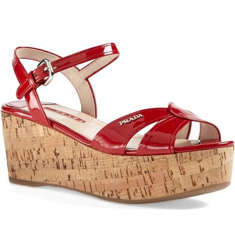 quarter strap platform sandal prada|prada high heeled sandals.